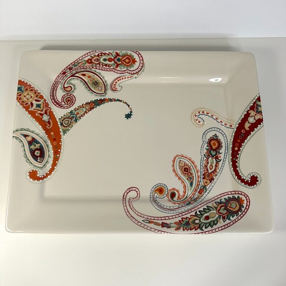 Tabletops Gallery Dining Vintage Paisley Design Long Plate